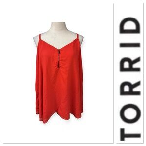 Torrid red orange colored camisole top with zipper size 2-2X/18-20